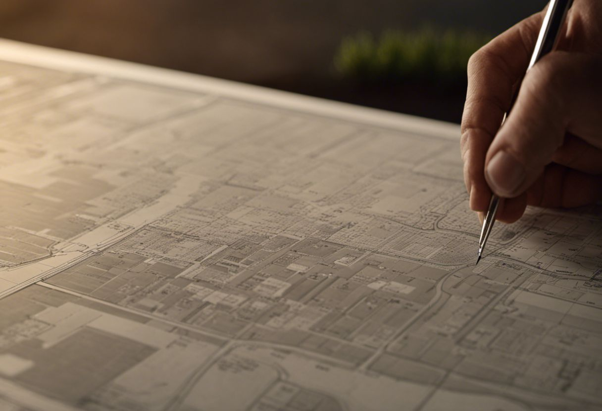 Plans d'architecte devant paysage saisissant, professionnels, 4k