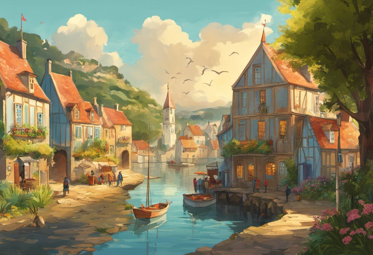 Paysage idyllique d'une ville bretonne en 2050