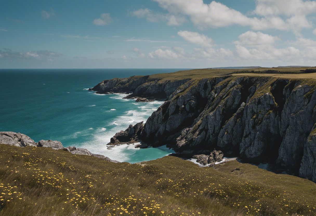 Vue époustouflante des falaises rocheuses de Bretagne