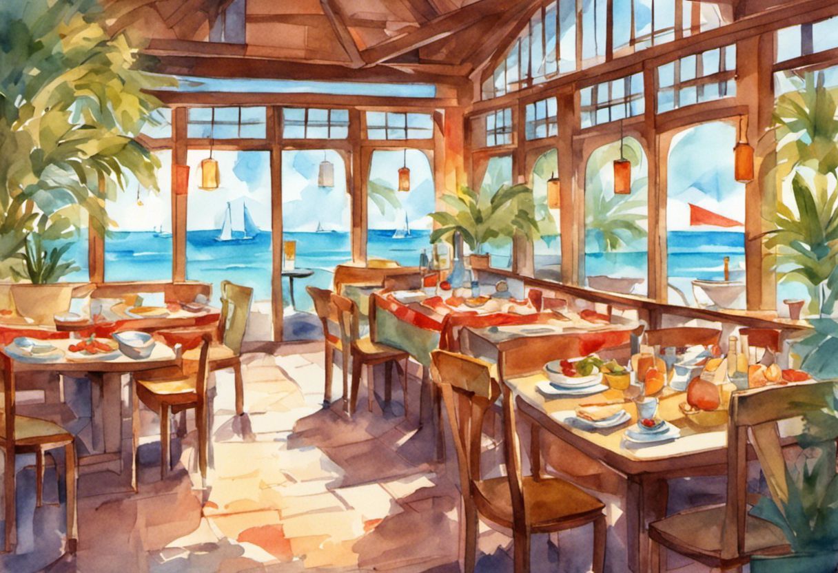 Illustration d'un restaurant en bord de mer